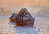 Claude Monet Grainstacks_ White Frost Effect painting